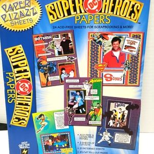 Paper Pizzaz DC SUPER HEROES Craft Paper Cutouts for Scrapbooking or Paper Craft